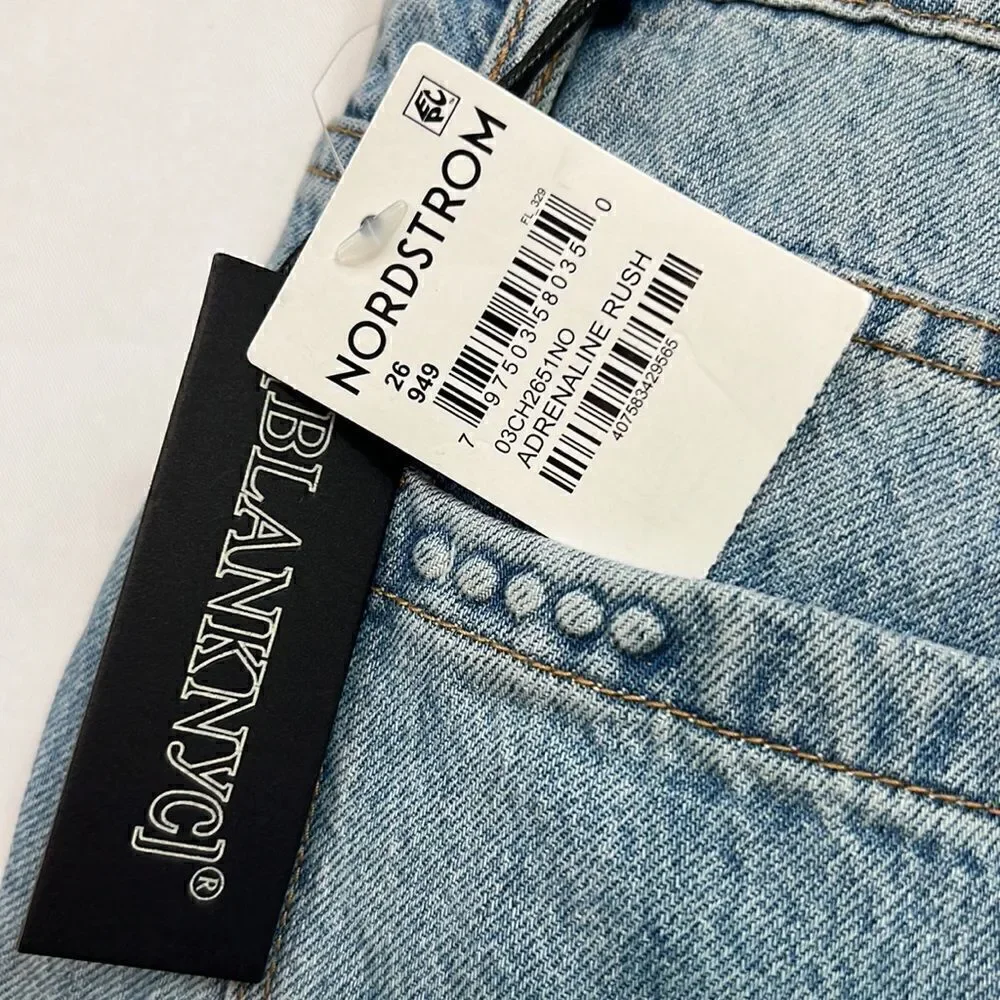Blank NYC the Cooper long Slim Straight leg button fly jeans size 25 NWT